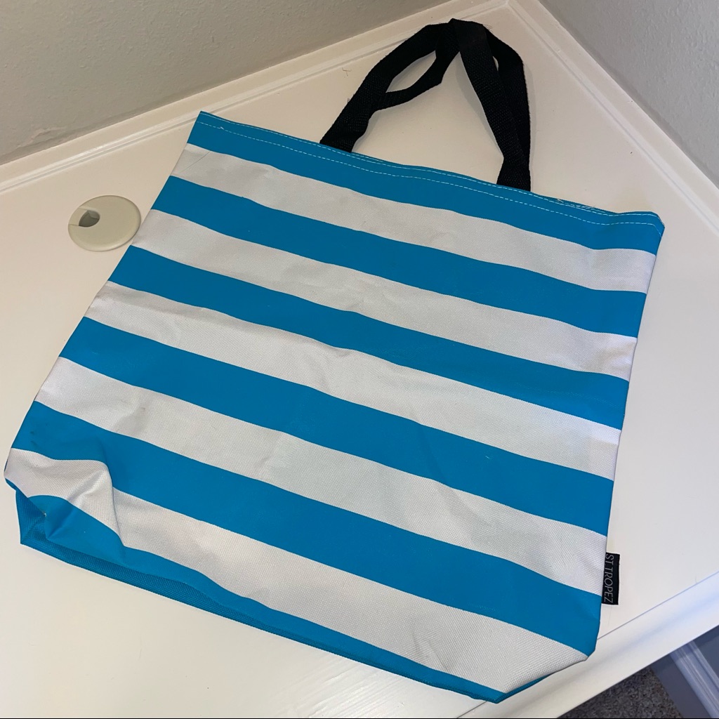 St Tropez Self Tanner Brand Striped Beach Tote